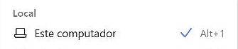 Seletor de ambiente com Este computador marcado