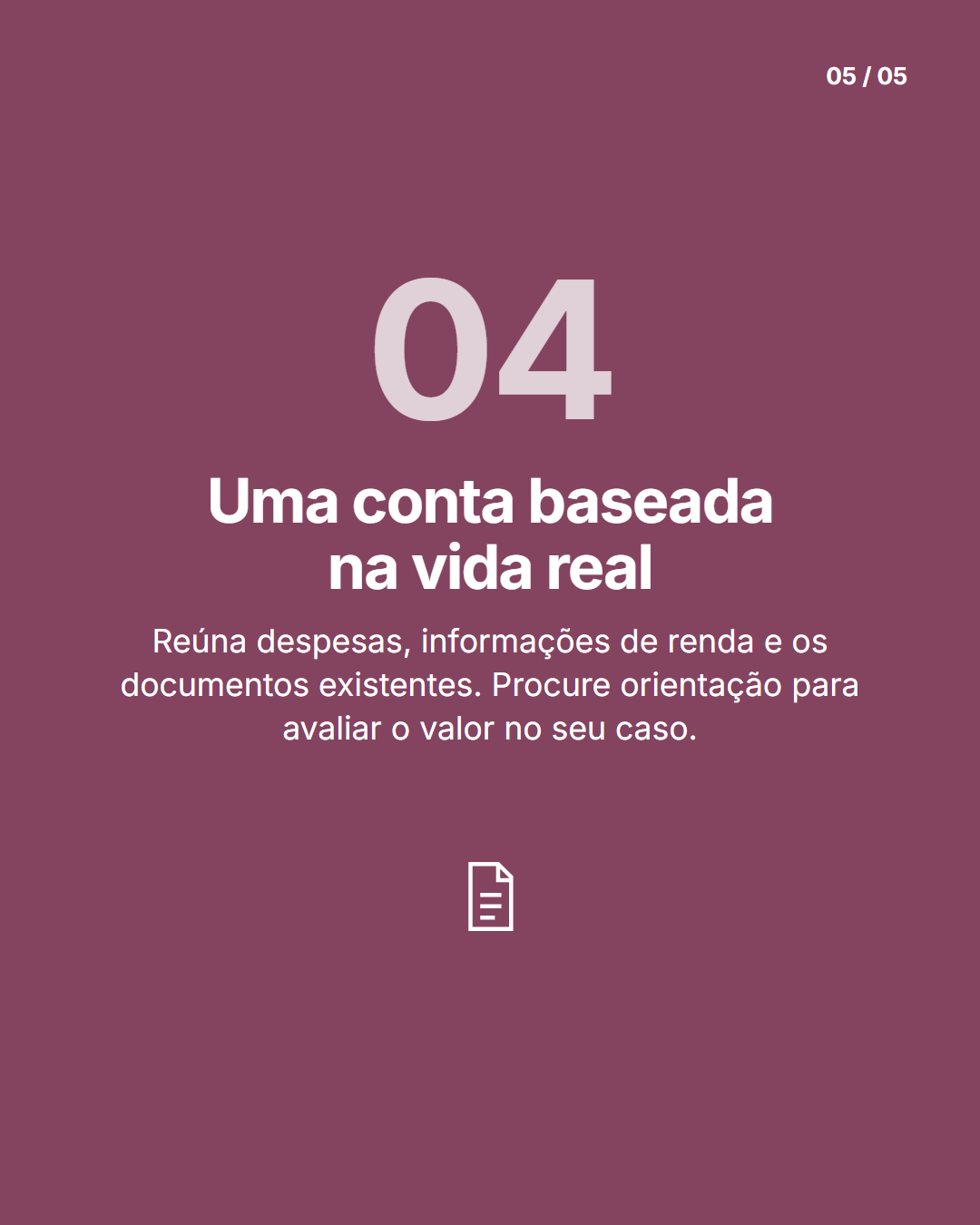 Passo com ícone: Fechamento