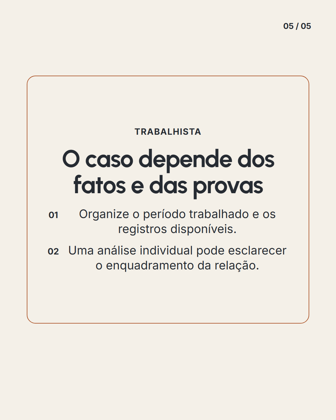 Quadro de orientação: Fechamento