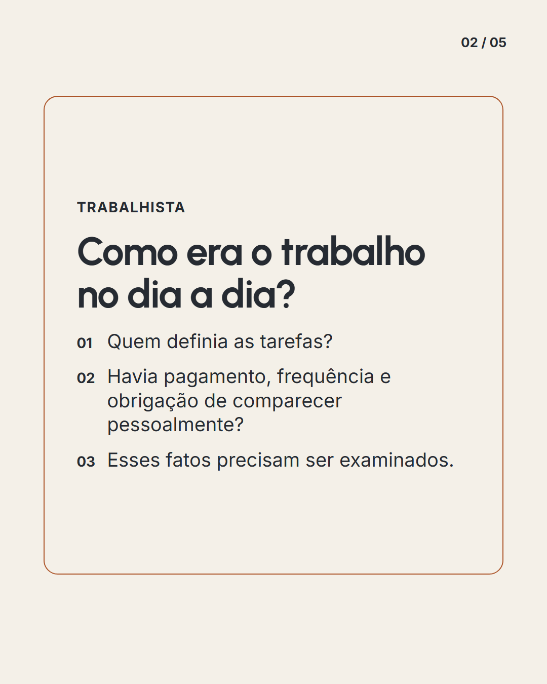 Quadro de orientação: Miolo 1